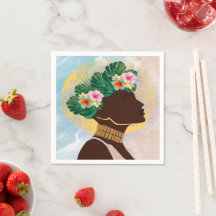 Afrikansk amerikansk Woman Blommigt Krona