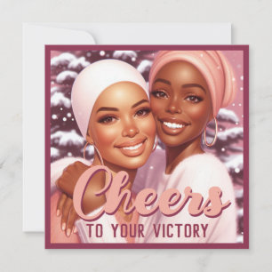 Afrikansk Amerikanska Kvinnliga Canceröverlevandes Julkort