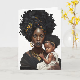 Afrikansk-amerikanska Mor & Baby, Mors dag-kort Kort