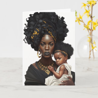Afrikansk-amerikanska Mor & Baby, Mors dag-kort Kort