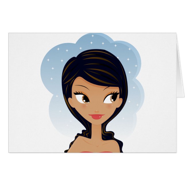 Afrikansk amerikanskönhet hälsningskort (Framsidan Horizontal)