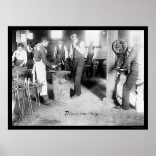 Afrikansk amerikanstudenter av Blacksmithing 1900 Poster