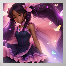 Afrikansk Anime Girl Animecore Aesthetic
