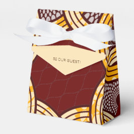 Afrikansk Ankara Kitenge Guld Blommigt Presentaskar