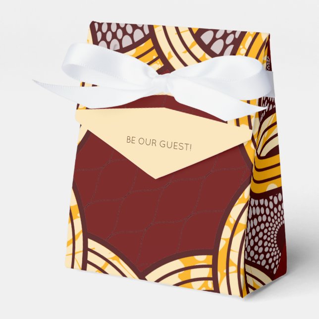 Afrikansk Ankara Kitenge Guld Blommigt Presentaskar (Framsidan Sidan)