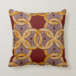 Afrikansk Ankara Kitenge Guld Dekorativ kudde