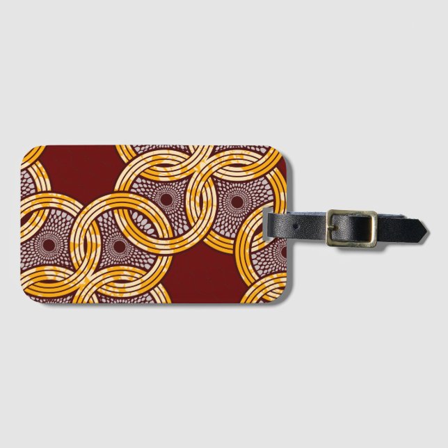Afrikansk Ankara Kitenge Guld Luggage Bagagebricka (Framsida horisontal)