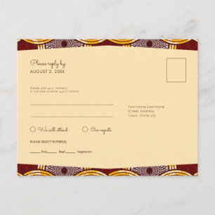 Afrikansk Ankara Kitenge Guld OSA Meal Postcard Inbjudan Vykort
