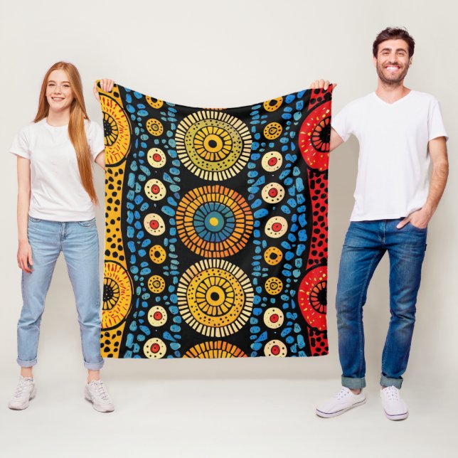 Afrikansk Ankara Mönster Fleecefilt (På plats)