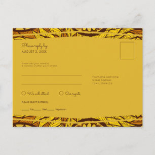 Afrikansk Ankara Red Blommigt OSA Meal Postcard Inbjudan Vykort