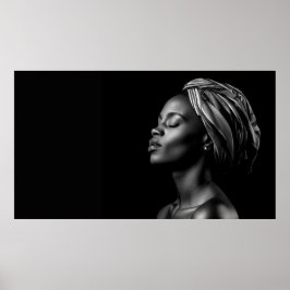 Afrikansk ansikte svartvit sammansättning poster