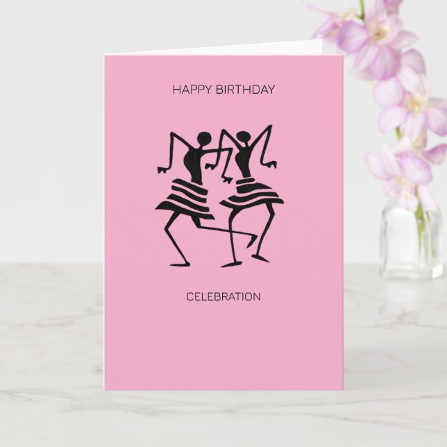 Afrikansk Art Fantastisk Firande Dance Birthday Kort (Orkide)