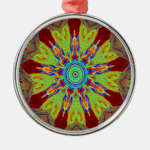 Afrikansk asiatisk europeisk etnisk mönster julgransprydnad metall