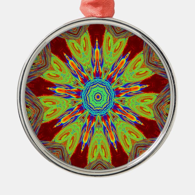 Afrikansk asiatisk europeisk etnisk mönster julgransprydnad metall (Framsidan)