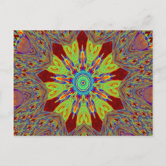 Afrikansk asiatisk europeisk etnisk mönster vykort (Framsida)