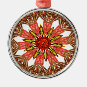 Afrikansk asiatisk traditionell edgy mönster julgransprydnad metall