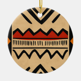 Afrikansk bakgrund i varmt färg julgransprydnad keramik