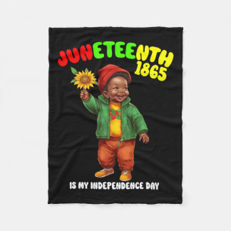 Afrikansk barnpojke och flicka är min Independence Fleecefilt