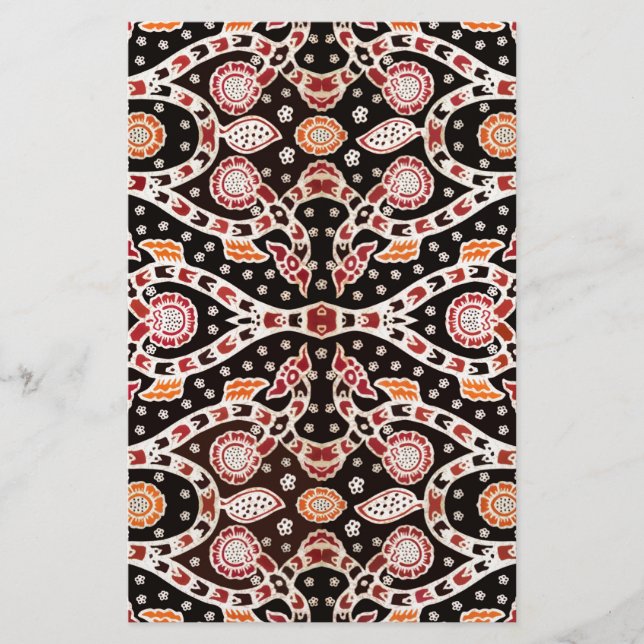 Afrikansk Batik Klättrande Murgröna Brevpapper (Framsida)
