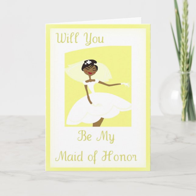 Afrikansk Be min inbjudan till Maid of honor (Framsida)