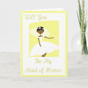 Afrikansk Be min inbjudan till Maid of honor