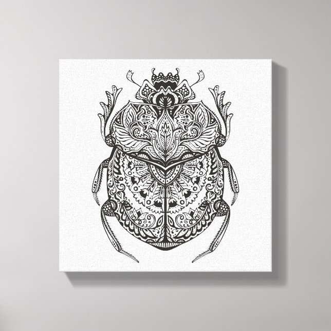 Afrikansk Beetle Zendoodle 6 Canvastryck (Framsida)