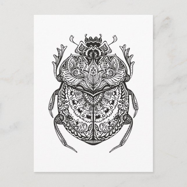 Afrikansk Beetle Zendoodle Vykort (Framsida)