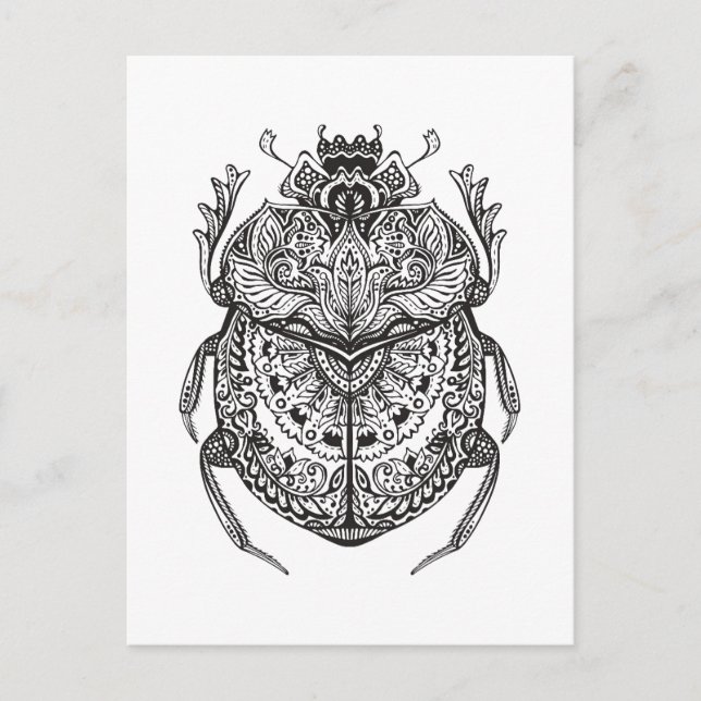 Afrikansk Beetle Zendoodle Vykort (Framsida)