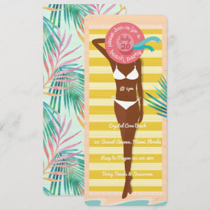 Afrikansk bikini Babe Summer Beach Party Inbjudningar