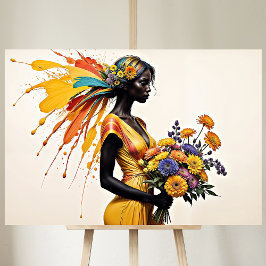 Afrikansk blommigt för etnisk mode chrysanthemum canvastryck