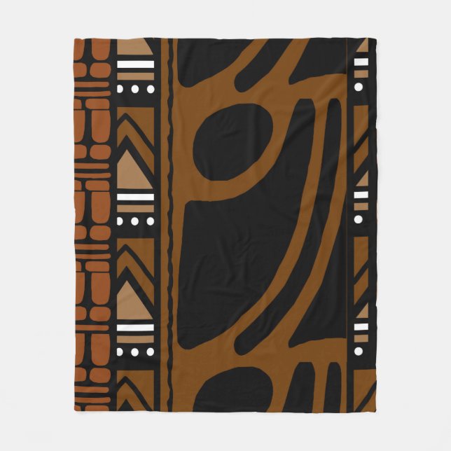 Afrikansk Bogolan Decorative Blanket Fleecefilt (Framsidan)