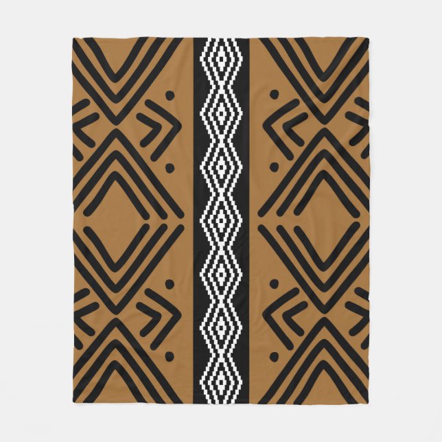 Afrikansk Bogolan Decorative Blanket Fleecefilt (Framsidan)