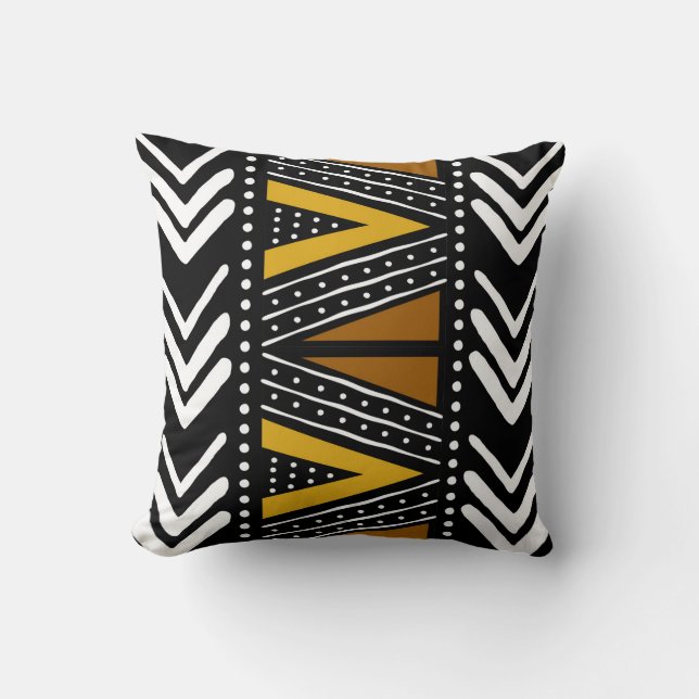 Afrikansk Bogolan Design Pillow Kudde (Framsida)