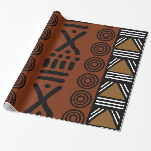 Afrikansk Bogolan Gift Wrapping Papper Presentpapper