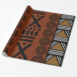 Afrikansk Bogolan Gift Wrapping Papper Presentpapper