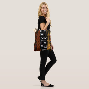 Afrikansk Bogolan Stil Tote Bag Tygkasse