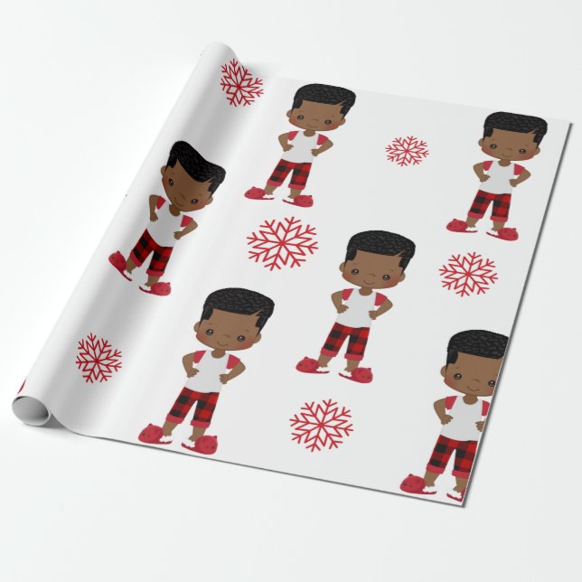 Afrikansk Boy Wrapping Papper Presentpapper (Utrullad)
