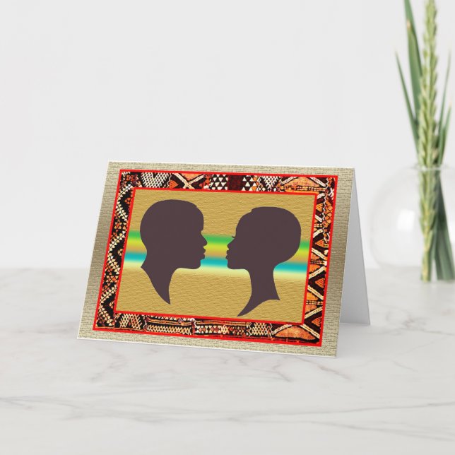 Afrikansk bröllopsjubileum kort (Framsida)