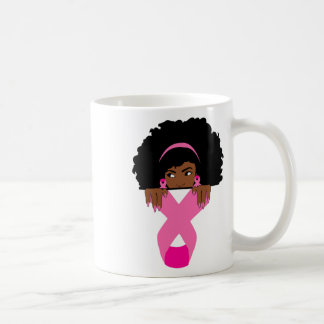 Afrikansk bröstcancermedvetenhet, svart Wom Kaffemugg