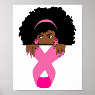 Afrikansk bröstcancermedvetenhet, svart Wom Poster