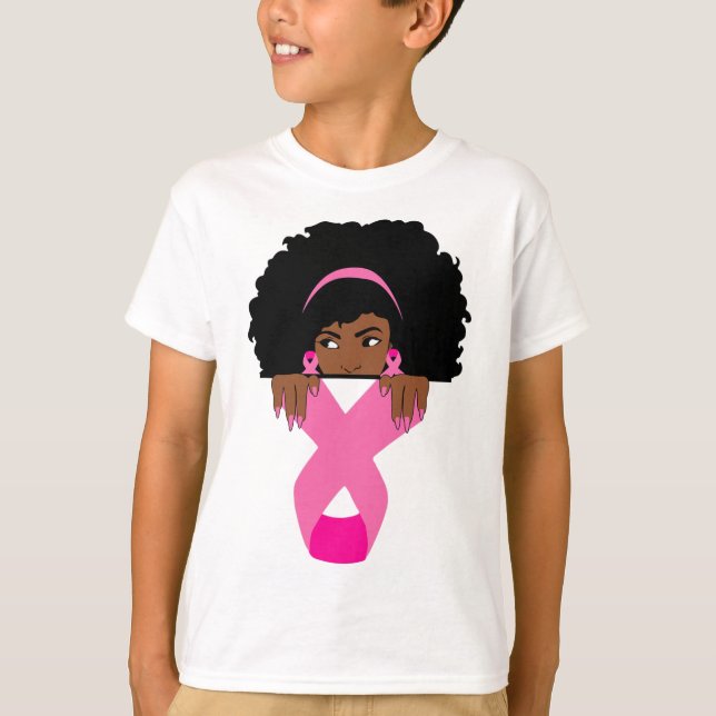 Afrikansk bröstcancermedvetenhet, svart Wom T Shirt (Framsida)