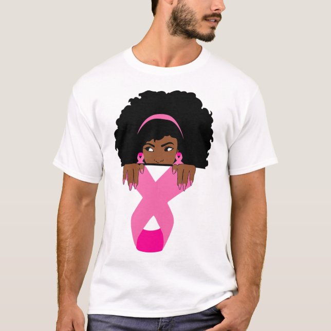 Afrikansk bröstcancermedvetenhet, svart Wom T Shirt (Framsida)