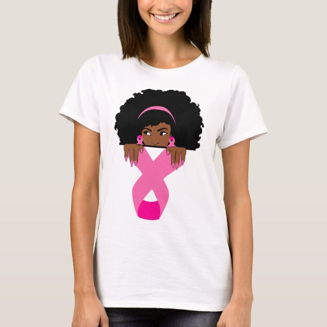 Afrikansk bröstcancermedvetenhet, svart Wom T Shirt (Framsida)