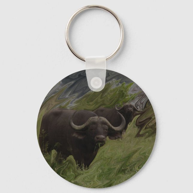 Afrikansk buffalo nyckelring (Framsida)