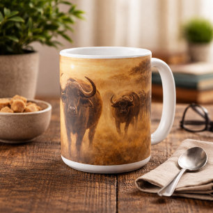 Afrikansk buffelhjord Styrka & Enighet Vilda djur Kaffemugg