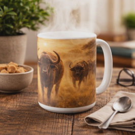 Afrikansk buffelhjord Styrka & Enighet Vilda djur Kaffemugg