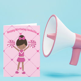 Afrikansk Cheerlead Anpassningsbar Birthday Girl Kort