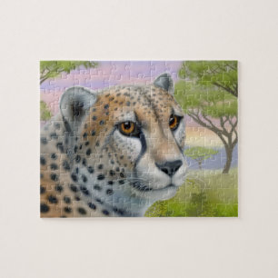 Afrikansk Cheetah för vild på Savannahpussel Pussel