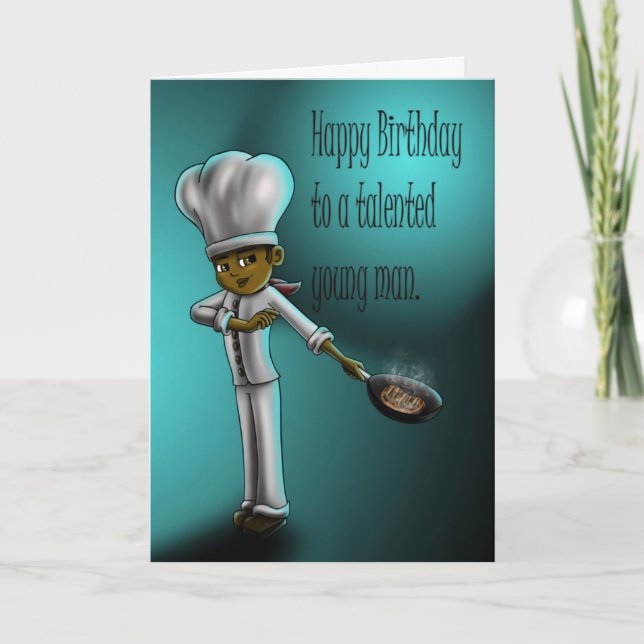 Afrikansk Chef Birthday Kort (Framsida)