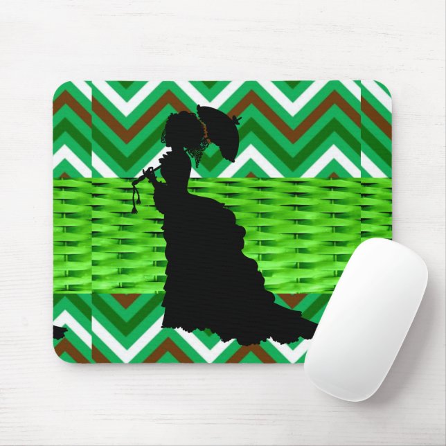 Afrikansk Chevron GreenMouse Pad! Muspets Musmatta (Med mus)